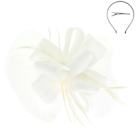 FEATHERED LOOPY BOW SINAMAY FASCINATOR