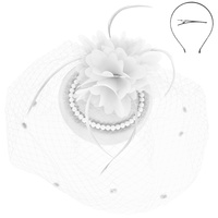 FLORAL FEATHERED JEWELED FASCINATOR