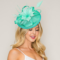 FLORAL FEATHERED LOOPY BOW DISC FASCINATOR