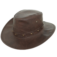 WESTERN LEATHER COWBOY HAT