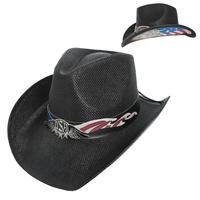 PATRIOTIC WESTERN  THEMED COWBOY HAT WITH BAND