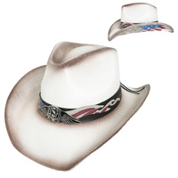 PATRIOTIC WESTERN  THEMED COWBOY HAT WITH BAND