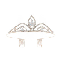 CRYSTAL RHINESTONE CROWN WITH COMB TIARA