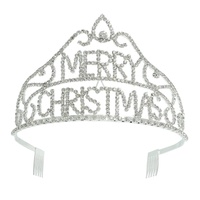 MERRY CHRISTMAS CRYSTAL PAVE COMB BAND TIARA