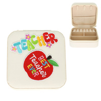 "BEST TEACHER EVER" PACTH FASTENED JEWELRY BOX