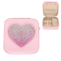 HEART THEME JEWELED JEWELRY BOX