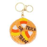 HALLOWEEN "TRICK OR TREAT" CANDY CORN KEYCHAIN