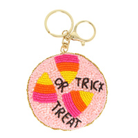 HALLOWEEN "TRICK OR TREAT" CANDY CORN KEYCHAIN