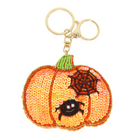 HALLOWEEN ITSY BITSY SPIDER PUMPKIN KEYCHAIN