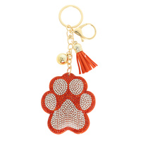 GAMEDAY RHINESTONE PAVE PAW PRINT KEYCHAIN