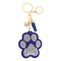 GAMEDAY RHINESTONE PAVE PAW PRINT KEYCHAIN