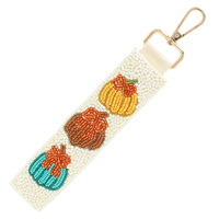 FALL THEME DECORATIVE SEED BEAD KEY CHAIN