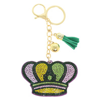 MARDI GRAS CROWN JEWELED KEYCHAIN