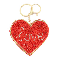 "LOVE HEART" JEWELED KEYCHAIN