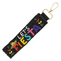 LET'S FIESTA BEAD EMBROIDERED KEYCHAIN