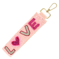 HEART THEMED JEWELED WRISTLET KEYCHAIN