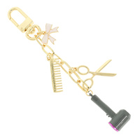 HAIR STYLIST THEME CHARM KEYCHAIN