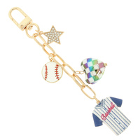 GAME DAY BASEBALL BAG CHARM KEYCHAIN