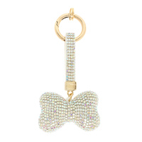 RHINESTONE EMBELLISHED BOW KEYCHAIN