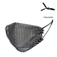 RHINESTONE MESH MASK W/ ADJUSTABLE ELASTIC EAR STRAP