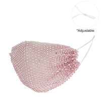 RHINESTONE MESH MASK W/ ADJUSTABLE ELASTIC EAR STRAP