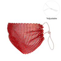 RHINESTONE MESH MASK W/ ADJUSTABLE ELASTIC EAR STRAP