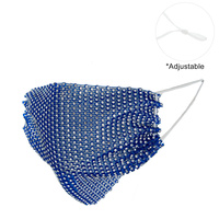 RHINESTONE MESH MASK W/ ADJUSTABLE ELASTIC EAR STRAP