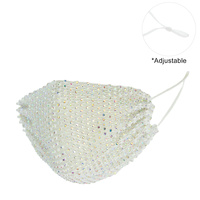 RHINESTONE MESH MASK W/ ADJUSTABLE ELASTIC EAR STRAP