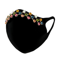 RHINESTONE FASHION MASK W/ COMFORTABLE EARLOOP