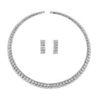 MULTI-ROW RHINESTONE COLLAR NECKLACE SET