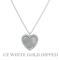 GOLD PLATED CZ HEART PENDANT NECKLACE