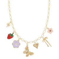 WHIMSICAL YOUTH THEME MULTI-CHARM NECKLACE