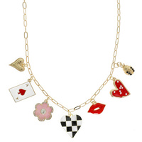 ROMANCE THEME MULTI-CHARM NECKLACE