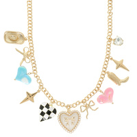 WESTERN ROMANCE THEME MULTI-CHARM NECKLACE