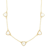 PEARL HEART STATION NECKLACE