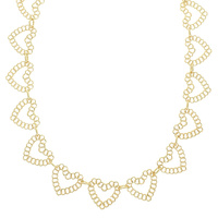 HEART LINKED CHARM NECKLACE