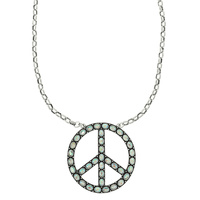 WESTERN JEWELED PEACE SIGN NECKLACE