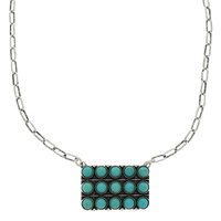 WESTERN JEWELED BUBBLE PAVE PENDANT NECKLACE