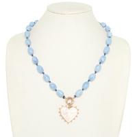 PEARL HEART BEAD NECKLACE