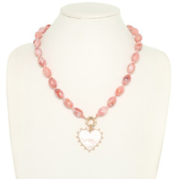 PEARL HEART BEAD NECKLACE