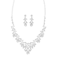 BRIDAL CRYSTAL EMBELLISHED STATEMENT NECKLACE SET