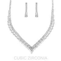 CUBIC ZIRCONIA NECKLACE SET