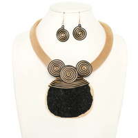 PECTORAL STYLE STONE NECKLACE SET