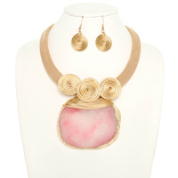PECTORAL STYLE STONE NECKLACE SET
