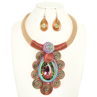 AFRICAN INSPIRED AMULET NECKLACE SET