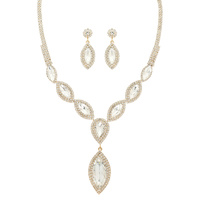 MARQUISE CRYSTAL STATEMENT NECKLACE SET