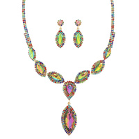 MARQUISE CRYSTAL STATEMENT NECKLACE SET