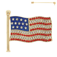 PATRIOTIC AMERICAN FLAG ENAMEL BROOCH PIN