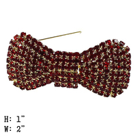 JEWELED BOW TIE BROOCH PIN