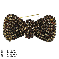 JEWELED BOW TIE BROOCH PIN